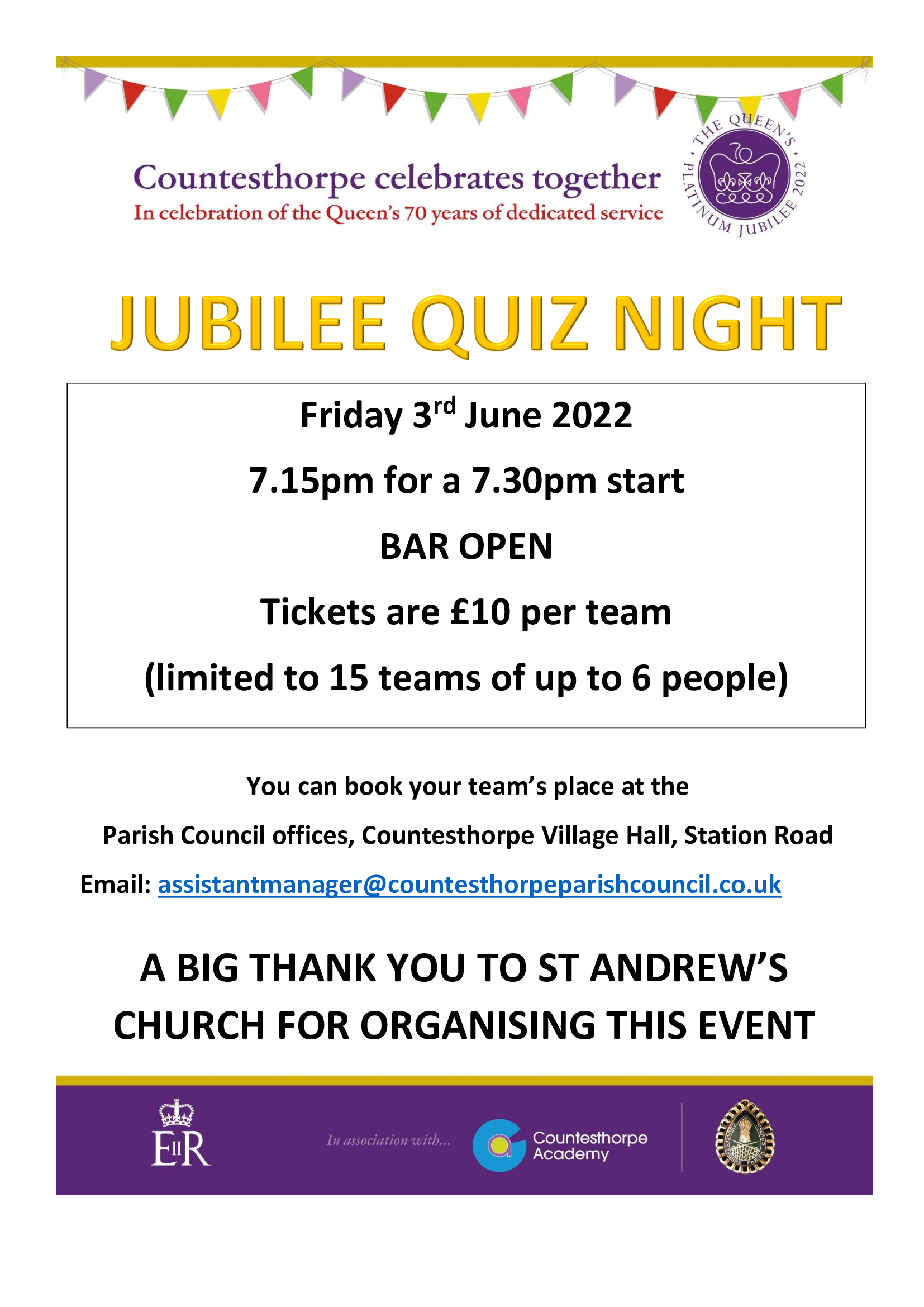 Jubilee Quiz - Friday 3rd June