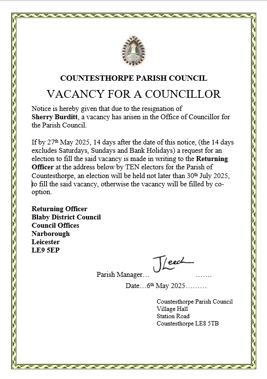 Councillor Vacancy